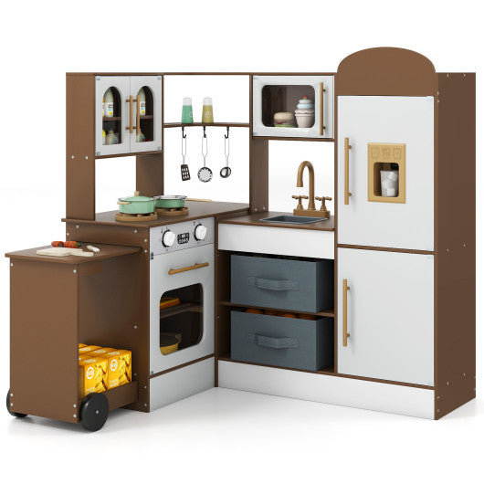 Corner Kitchen with Lights and Sounds for Kids Ages 3+-Coffee