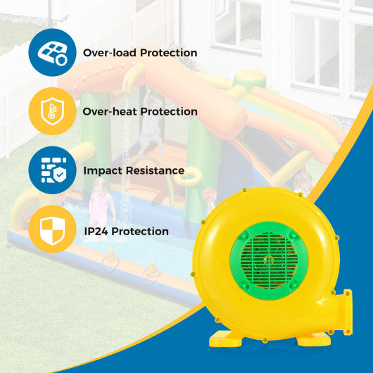 480W Bounce House Blower with Handle and Ground Stakes