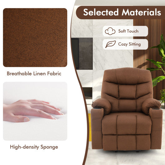 Electric Power Lift Recliner Chair with Adjustable Backrest and Footrest-Brown