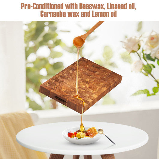 End Grain Cutting Board With Natural Waxes and Oils