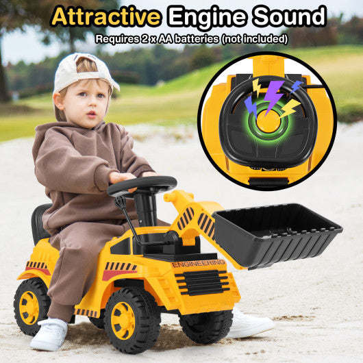 Excavator Digger Toy with Adjustable Bucket-Yellow