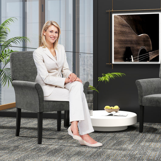 Executive Guest Chair Reception Waiting Room Arm Chair-Gray