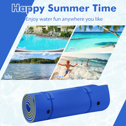 9' x 6' 3 Layer Floating Water Pad Foam Mat -Yellow