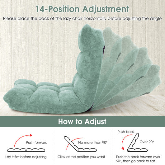 14-Position Adjustable Cushioned Floor Chair-Green
