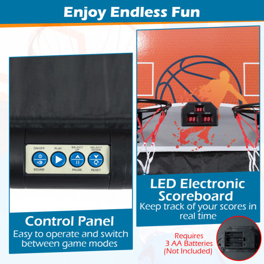 Foldable Basketball Arcade Game Kids Basketball Hoop Machine with 8 Exciting Playing Modes