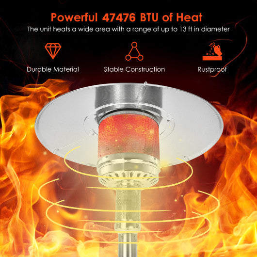 Garden Propane Standing LP Gas Steel Accessories Heater-Silver