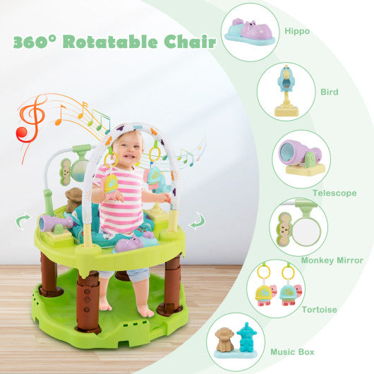 3-in-1 Baby Activity Center with 3-position for 0-24 Months-Green