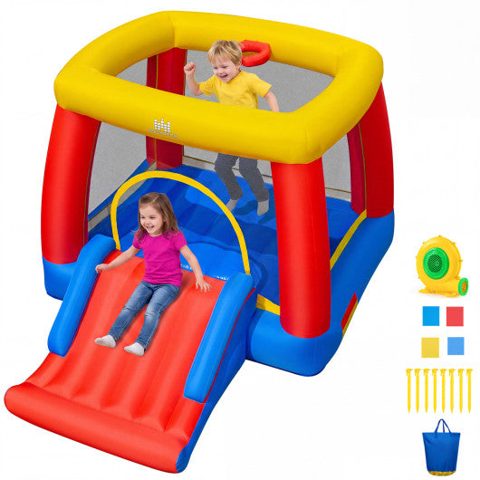 Inflatable Bounce House for Toddlers with 480W Blower Indoor Outdoor Blow Up Jumping Castle