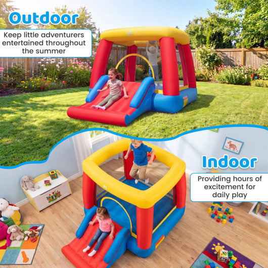 Inflatable Bounce House for Toddlers with 480W Blower Indoor Outdoor Blow Up Jumping Castle