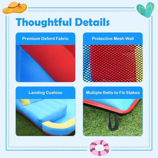 Inflatable Water Slide Bounce House with Water Cannon with 680W Blower