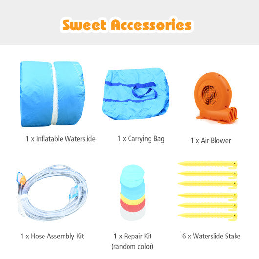 Inflatable Water Slide Bounce House with Water Cannon with 680W Blower