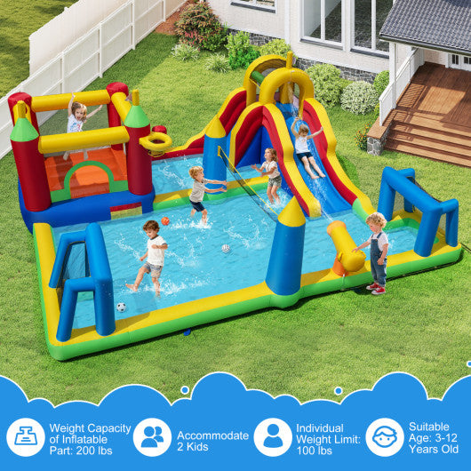 Inflatable Water Slide Bounce House 9-in-1 Jumping Castle with 780W Blower