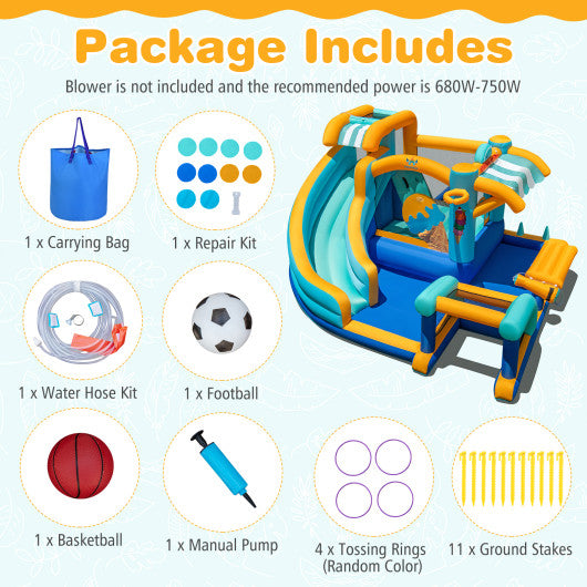 Inflatable Water Slide Bounce House Kids Jump Castle with Water Cannon