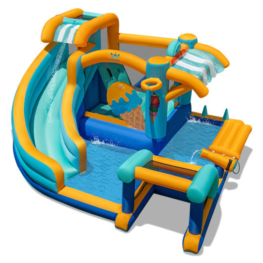 Inflatable Water Slide Bounce House Kids Jump Castle with 735W Blower