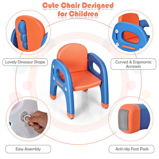 Kids Activity Table and Chair Set with Montessori Toys for Preschool and Kindergarten-Orange