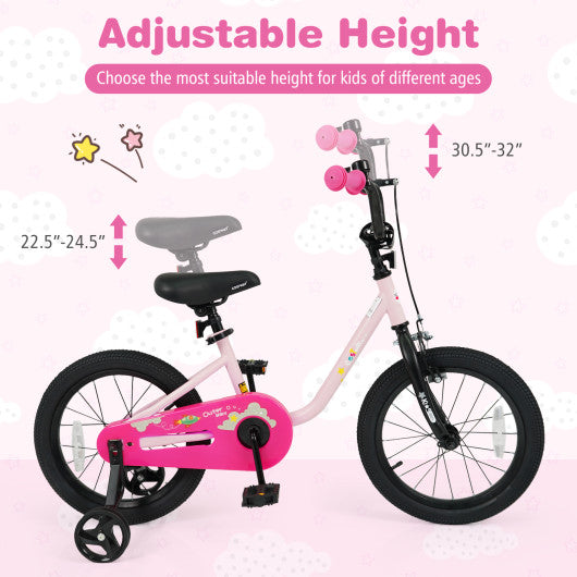 Kids Bike for 3-7 Years Old Boys and Girls 12/14/16-Inch Children Bicycle-Pink 16 Inch