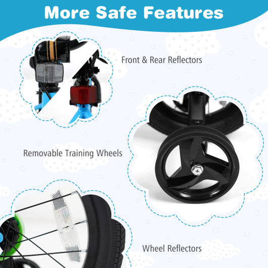 Kids Bike for 3-7 Years Old Boys and Girls 12/14/16-Inch Children Bicycle Blue-14 Inches