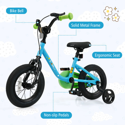 Kids Bike for 3-7 Years Old Boys and Girls 12/14/16-Inch Children Bicycle Blue-12 Inches