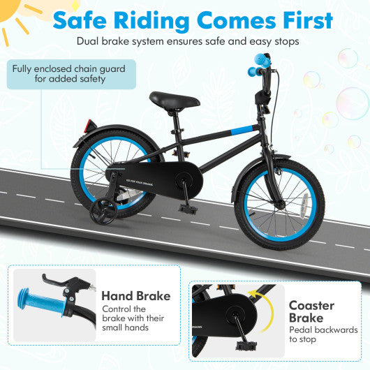 Kids Bike with Adjustable Handlebar and Saddle Black-16 inches