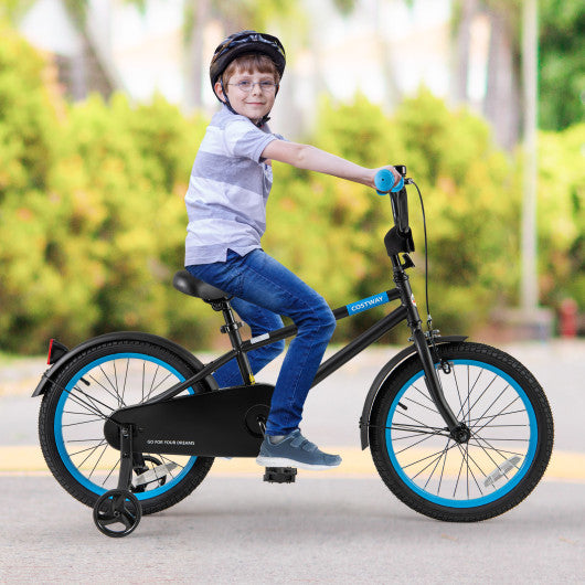 Kids Bike with Adjustable Handlebar and Saddle Black-18 Inches