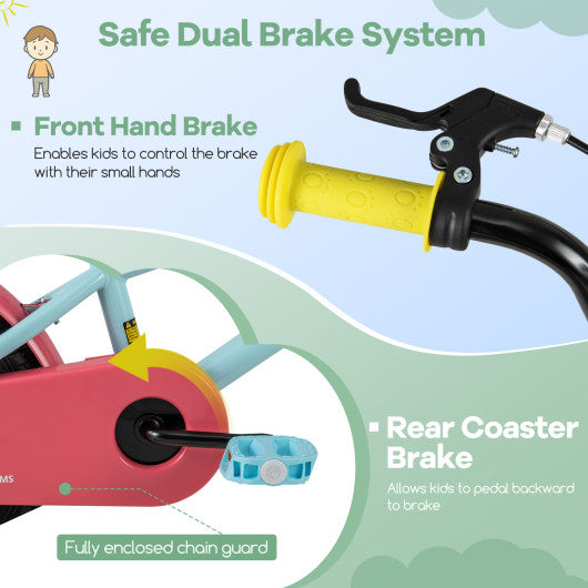 Kids Bike with Adjustable Handlebar and Saddle Blue-14 inches