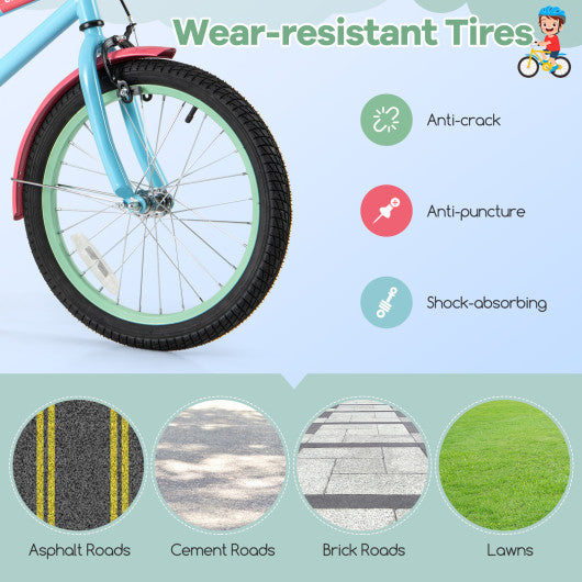 Kids Bike with Adjustable Handlebar and Saddle Blue-18 inches