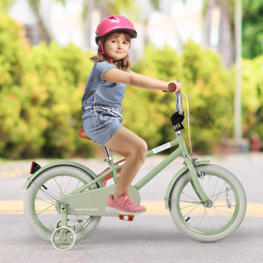 Kids Bike with Adjustable Handlebar and Saddle Green-16 Inches