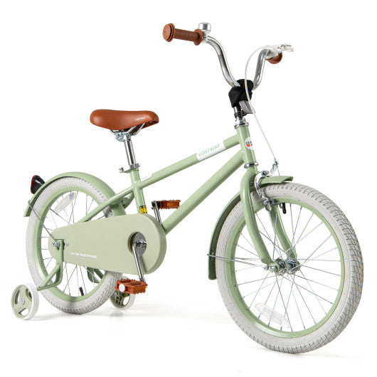 Kids Bike with Adjustable Handlebar and Saddle Green-18 Inches
