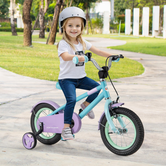Kids Bike with Adjustable Handlebar and Saddle Purple-12 Inches
