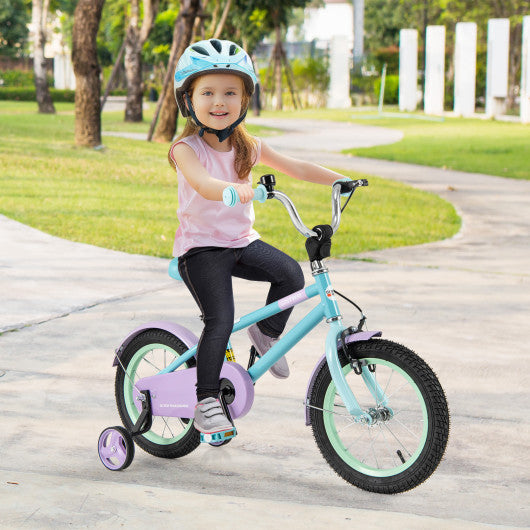 Kids Bike with Adjustable Handlebar and Saddle Purple-14 Inches