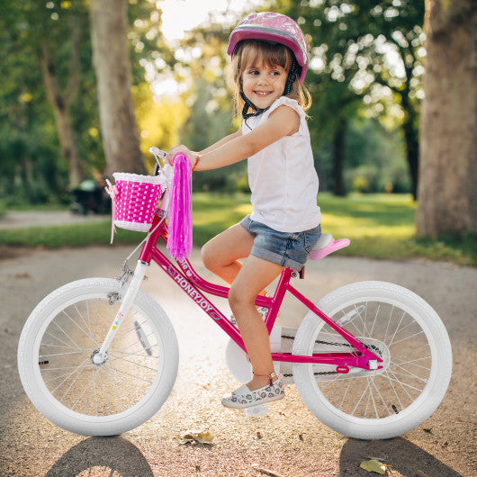 Kids Bicycle 18 Inch Toddler and Kids Bike with Training Wheels for 6-8 Year Old Kids-Pink