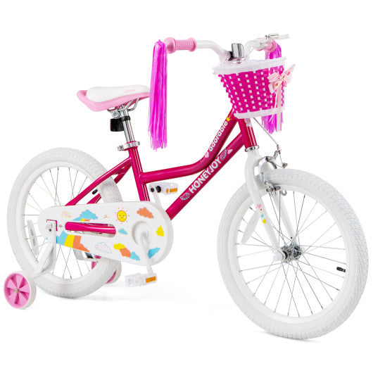 Kids Bicycle 18 Inch Toddler and Kids Bike with Training Wheels for 6-8 Year Old Kids-Pink