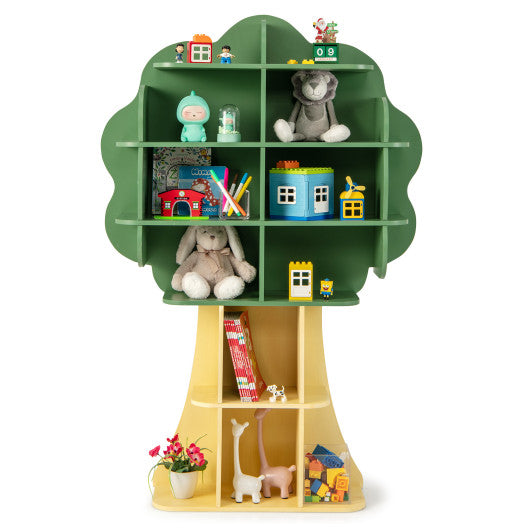 Green Kids Bookcase Shelf Toy Storage Organizer with Open Storage Shelves