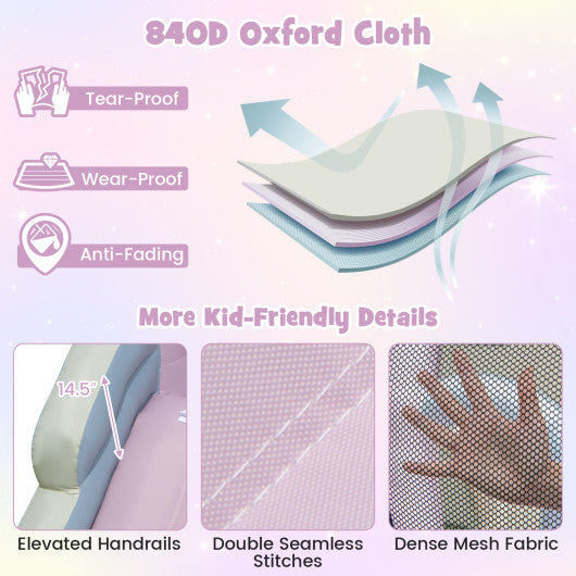 Kids Bounce House with Slide and 2 Boxing Columns for Party with 480W Blower