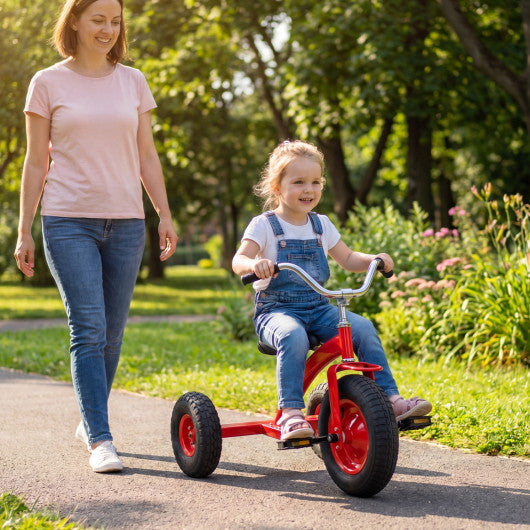 Kids Carbon SteelBike with 15 Inch Inflatable Rubber Tires-Red