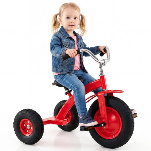 Kids Carbon SteelBike with 15 Inch Inflatable Rubber Tires-Red