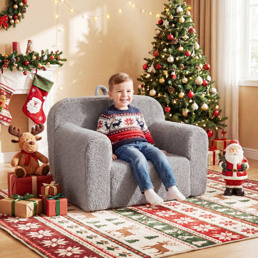 Kids Couch Portable Toddler Sofa with Anti-slip Base-Gray