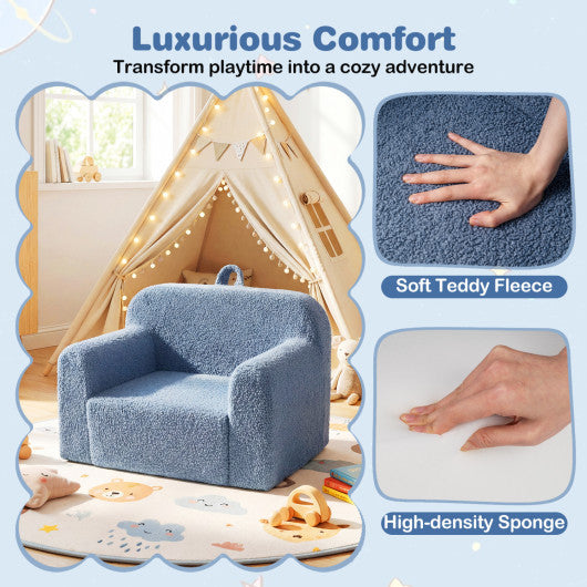 Kids Couch Portable Toddler Sofa with Anti-slip Base-Blue