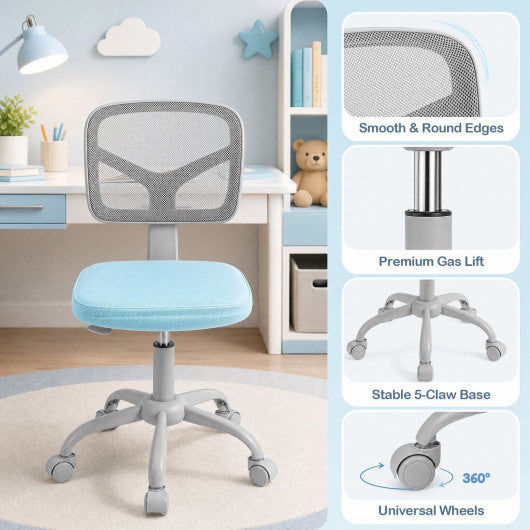 Kids Desk Chair with Adjustable Height-Light Blue