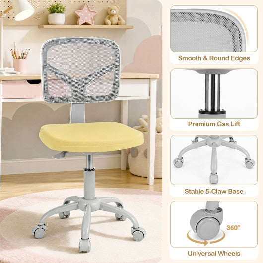 Kids Desk Chair with Adjustable Height-Yellow