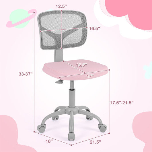 Kids Desk Chair with Adjustable Height-Pink
