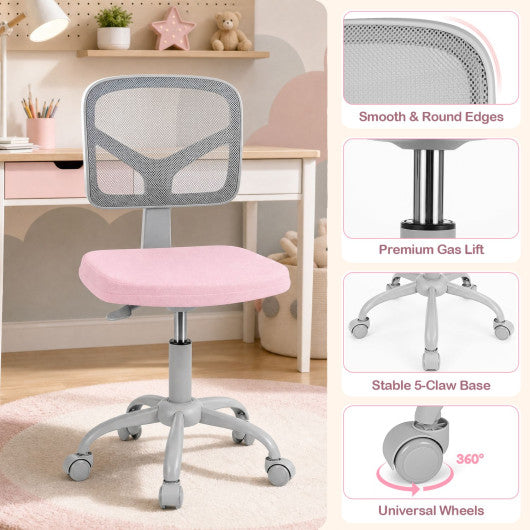Kids Desk Chair with Adjustable Height-Pink