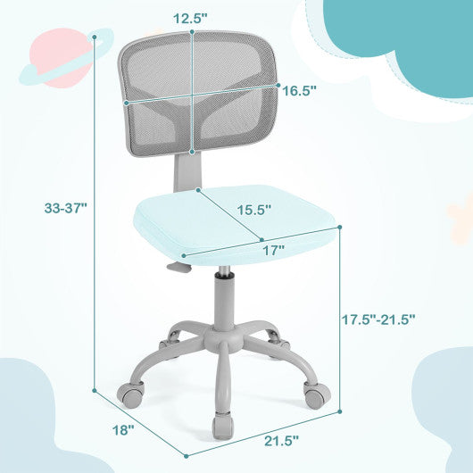 Kids Desk Chair with Adjustable Height-Light Green
