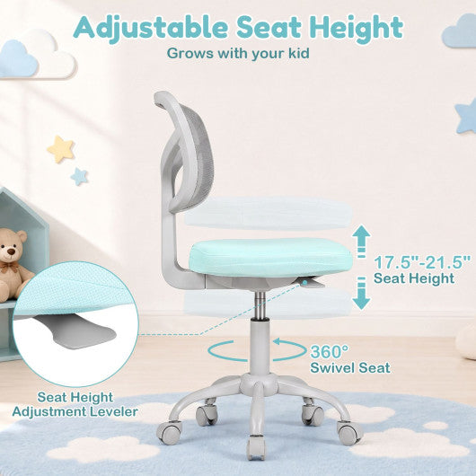 Kids Desk Chair with Adjustable Height-Light Green