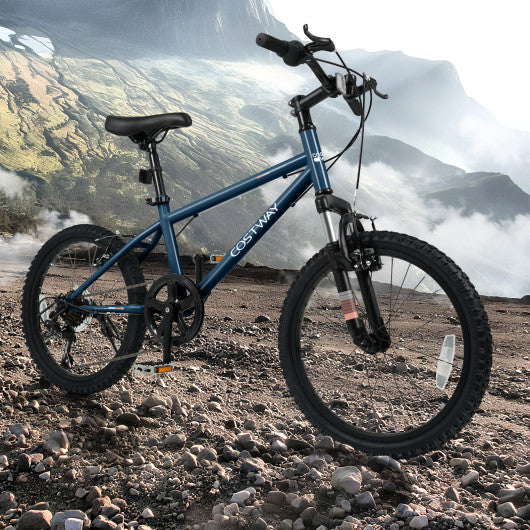 Kids Mountain Bike 20 24 Inch Child Bicycle for Boys Girls Aged 8+ Years Old Navy-20 Inch