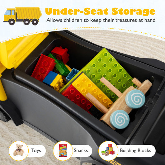 Kids Ride On Push Car Licensed SCANIA Truck Toy with Steering Wheel and Music-Yellow