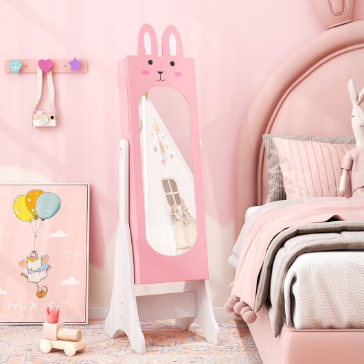 Kids Room Furniture Set with Princess Vanity Table and Chair-Pink