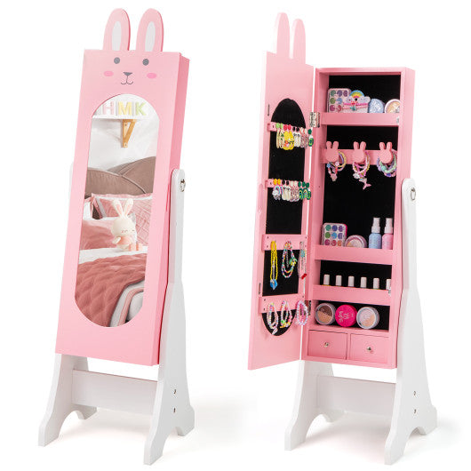 Kids Room Furniture Set with Princess Vanity Table and Chair-Pink