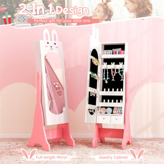 Kids Room Furniture Set with Princess Vanity Table and Chair-White