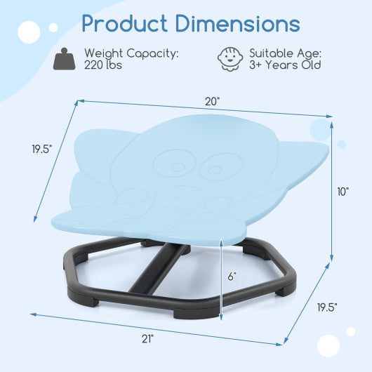 Kids Sensory Swivel Chair Elephant 360¡ã Spinning Chair with Non-Slip Metal Base-Blue